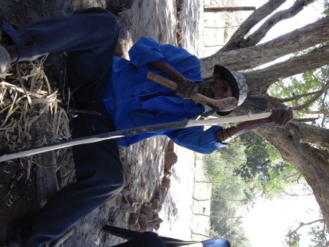 Here he showed me how use the "bushman leatherman". I worked on the other end after he taught me.